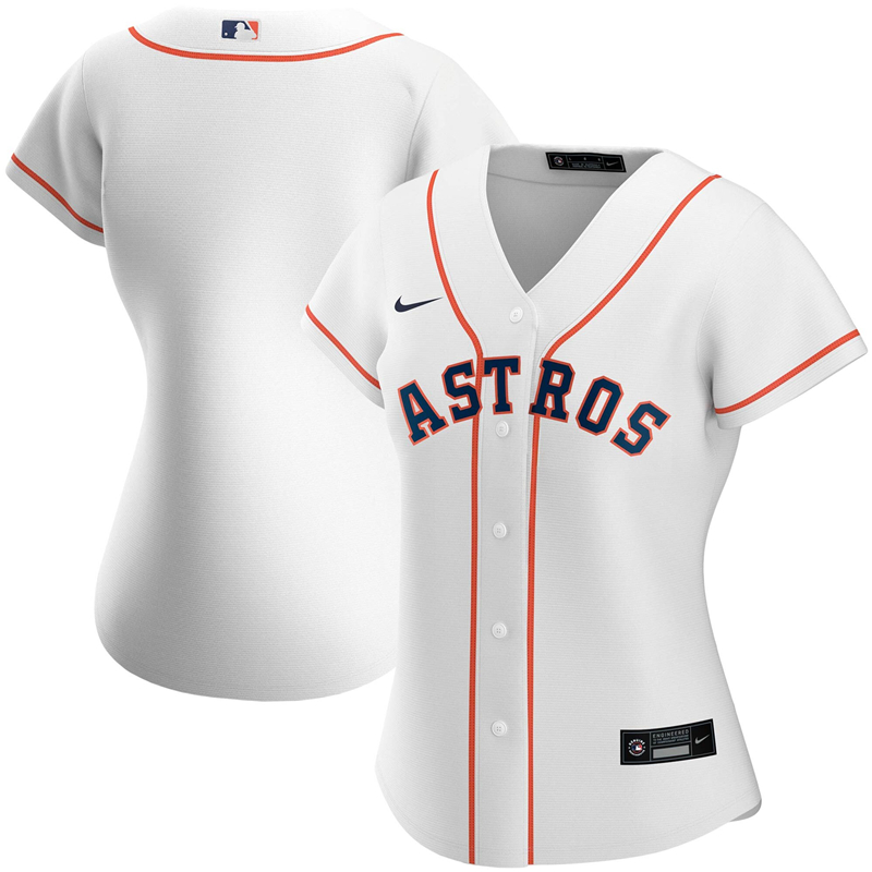 2020 MLB Women Houston Astros Nike White Home 2020 Replica Team Jersey 1->youth mlb jersey->Youth Jersey